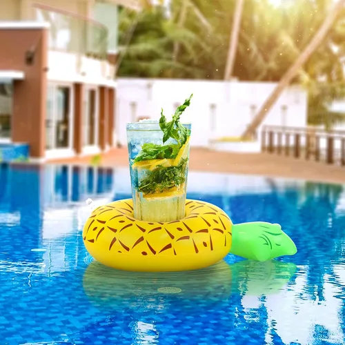Miniatura 2 de Flotador inflable para muñecas para piscina, incluye flamencos, donas, piñas, conchas, cangrejos, conejo, soporte inflable para bebidas para fiestas