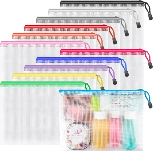 Miniatura 17 de Umriox Bolsa con cremallera, 16.9 x 12.4 pulgadas (12 colores, 12 paquetes), bolsas extra grandes con cremallera, bolsas impermeables