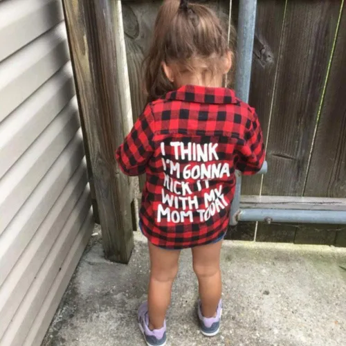 Miniatura 4 de Camisa de manga larga para bebé y niña a cuadros para niños primavera invierno