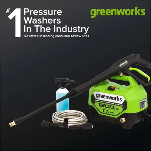 Miniatura 2 de Greenworks Lavadora a presión eléctrica de 1800 PSI (1.1 GPM) con certificación PWMA