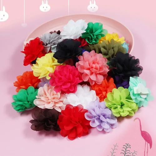 Miniatura 7 de 50 lazos de gasa para el pelo de 2 pulgadas, clips pequeños para niñas, totalmente forrados, antideslizantes, accesorios para el cabello para bebés