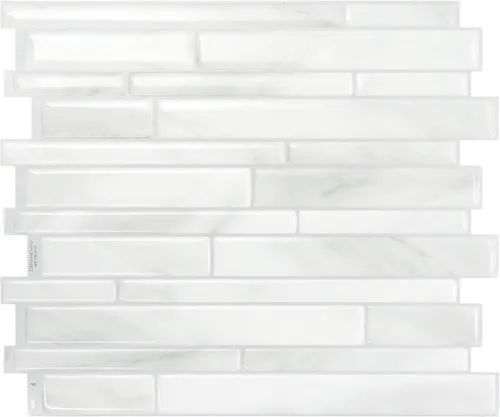 Miniatura 9 de SMART TILES Protector contra salpicaduras despegable y adhesivo - 5 hojas de 9.64" x 11.55" - Azulejo adhesivo 3D despegable para protector contra