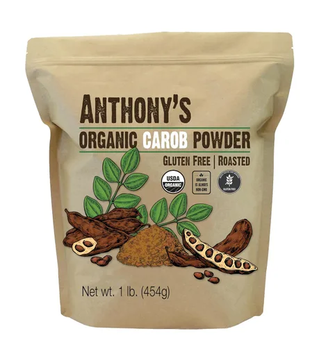 Polvo de Algarrobo Orgánico de Anthony's, 1 lb, Sin Gluten, Sin OGM, Alternativa al Cacao en Polvo, Sin Endulzar