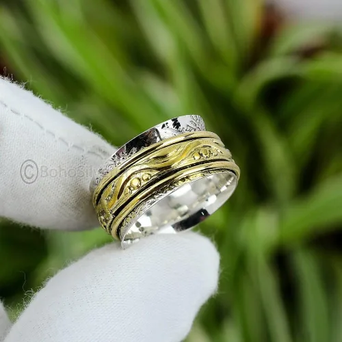 Miniatura 3 de Spinning Rings For Women, 925 Sterling Silver Ring, Spinner Silver Ring, Handmade Spinner Ring, Anxiety Spinner Ring, Boho Spinner Ring, Spinner