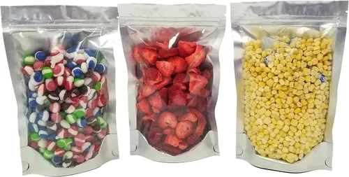 Bolsas de Mylar transparentes con cierre frontal resellable, 5 mil, 6 x 9 x 3 pulgadas, bolsa de soporte con cierre de cremallera para frutas