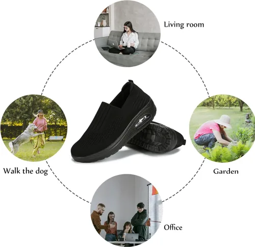 Miniatura 7 de Touchmosees Tenis ortopédicos de cuña para mujer con cojín de aire para diabéticos
