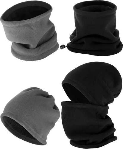 Miniatura 2 de 2 paquetes de forro polar calentador de cuello bufanda a prueba de viento máscara facial de esquí pesado bufanda de invierno para esquí, senderismo