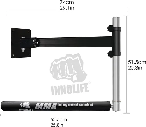 Miniatura 2 de INNOLIFE Barra de boxeo Entrenador de velocidad de perforación de peso ligero Barra giratoria Montaje en pared Fácil configurar
