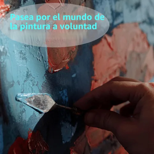 Miniatura 7 de Juego de 5 cuchillos de paleta para pintura, suministros para aceite, pintura acrílica, decoración de pasteles, cuchillo de paleta de acero