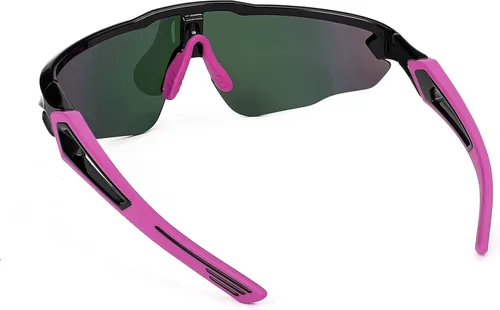 Miniatura 3 de FEISEDY Gafas de sol deportivas, con 5 lentes para hombres y mujeres, TR90 ligeras, béisbol, ciclismo, motocicleta, correr, golf, B2940 Marco negro