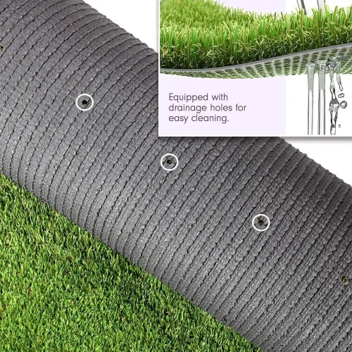 Miniatura 2 de Petgrow Alfombra de césped artificial sintético de 1 pie x 12 pies (12 pies cuadrados), altura de pila de 0.8 pulgadas, alfombra de césped