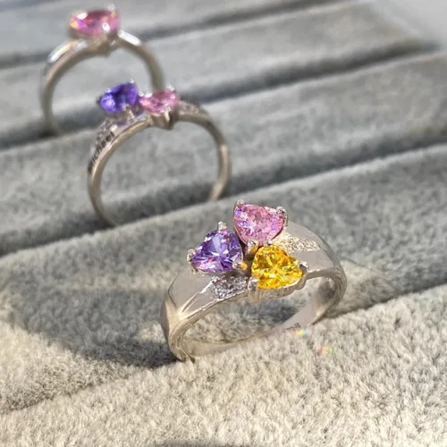 Miniatura 4 de La madre de los anillos con piedras de la fortuna, elija 3 piedras de la fortuna, 3 nombres y 1grabado personalizado