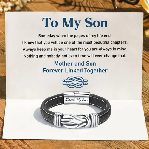 Miniatura 7 de Pulseras de cuero trenzado para hombre, pulsera de cuero para hombre con cierre magnético de acero inoxidable, pulsera de Navidad, graduación