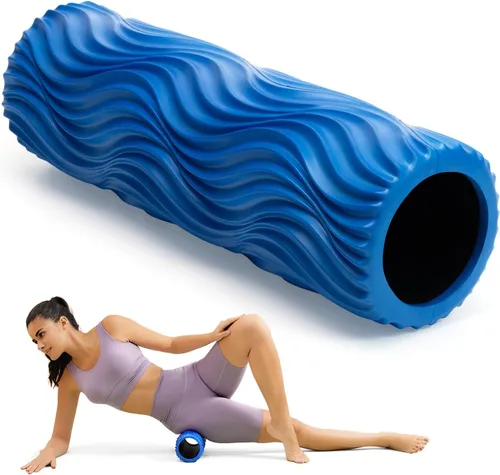 Miniatura 10 de SUBCULTUREPICK Rodillo de espuma - Rodillo de masaje muscular para dolor de espalda y estiramiento - Textura ergonómica de onda ancha - Masaje