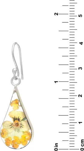 Miniatura 12 de Amazon Essentials Pendientes de plata de ley con forma de lágrima de flor prensada (anteriormente Amazon Collection)