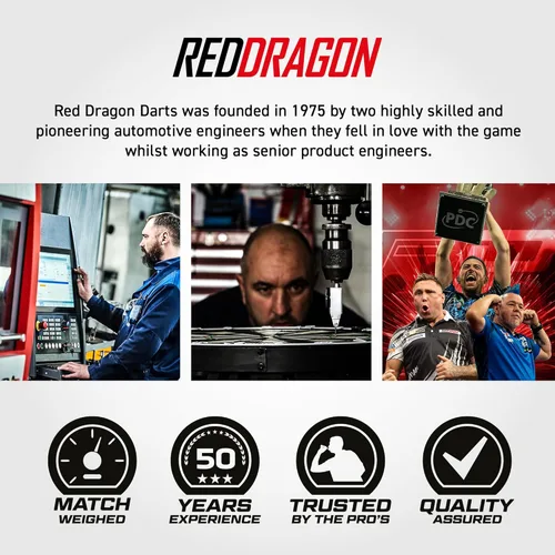Miniatura 7 de RED DRAGON Juego de dardos de tungsteno original con vuelos de dardos y ejes de dardos (cañas) - Disponible en 20g, 22g, 24g, 26g