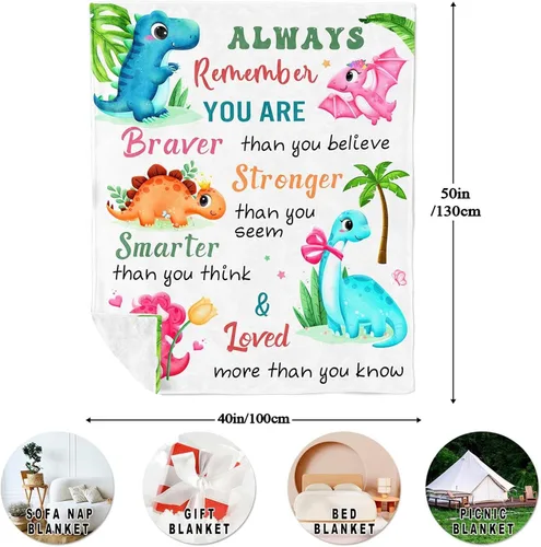 Miniatura 2 de Manta de dinosaurio, regalos de dinosaurio para niñas/niños de 50 x 40 pulgadas, regalo de cumpleaños para niños y adolescentes a los que les gustan
