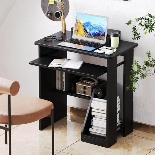 Miniatura 5 de Escritorio pequeño para computadora de 30 pulgadas con soporte para CPU, para oficina en casa, escritorio para computadora portátil con estante