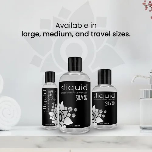 Miniatura 7 de Sliquid Silver - Lubricante íntimo – Lubricante de silicona para mujeres/hombres/parejas, lubricante hipoalergénico, lubricante de silicona