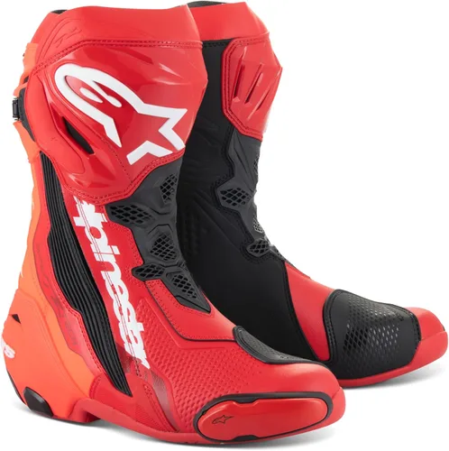 Miniatura 9 de Botas de carreras para motocicleta Alpinestars Supertech R, certificadas CE de alto rendimiento Negro/Blanco/Rojo