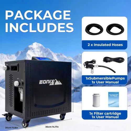 Miniatura 6 de EONIX Enfriador de inmersión en frío de 1/3 HP, enfriador de agua de baño de hielo para bañeras frías, filtro y bomba integrados, bomba sumergible