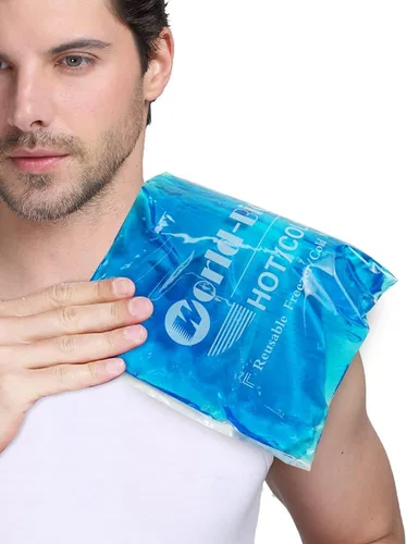 Miniatura 7 de Paquetes de hielo de gel para lesiones reutilizables - Compresa fría de gel para hombro, rodilla, espalda y cuello - Paquetes calientes y fríos