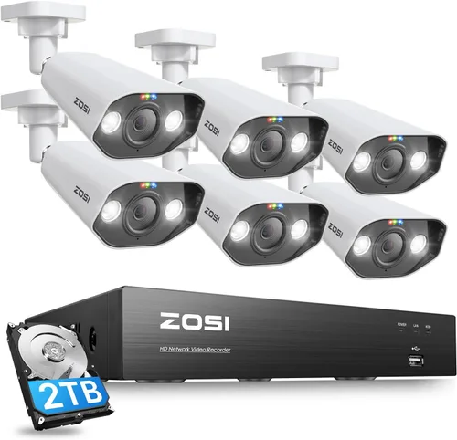 Miniatura 12 de ZOSI Sistema de cámara de seguridad PoE con reflector 4K de 8 canales, 8 cámaras IP para exteriores e interiores de 8 MP/4K, detección