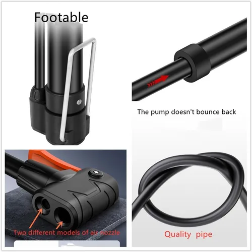 Miniatura 3 de Bomba de bola con aguja, boquilla y manguera de extensión para fútbol, baloncesto, voleibol, rugby, globo y otros inflables, bomba de bicicleta