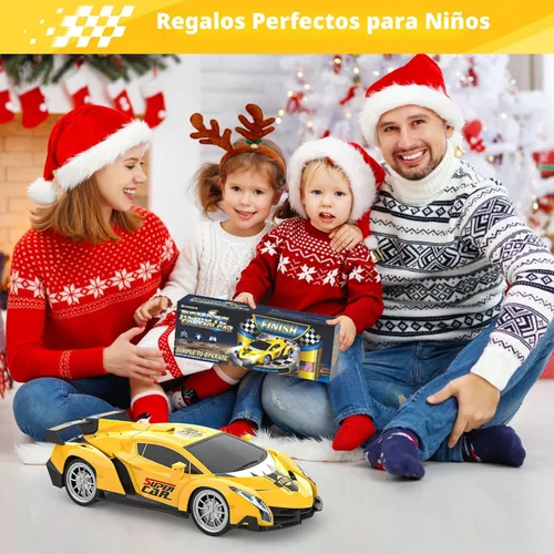 Miniatura 7 de Growsland Coche de control remoto, autos RC para niños 1:18, auto eléctrico de juguete para pasatiempos de carreras con luces y controlador, regalo