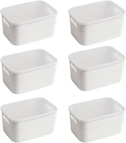 Miniatura 11 de HANAMYA Organizador de contenedores de almacenamiento con tapa Contenedor organizador de almacenamiento, 4 litros, juego de 6, menta