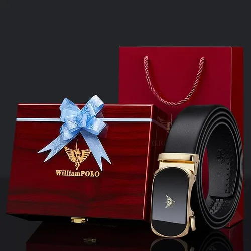Miniatura 6 de VANNANBA Cinturones de trinquete de cuero para hombre, cinturón de cintura con hebilla automtica, cinturón para hombre con caja de regalo