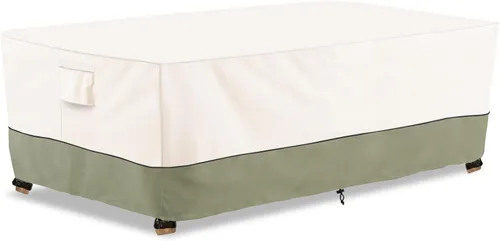 Miniatura 14 de Bitubi Funda otomana impermeable para patio, funda cuadrada resistente para muebles de mesa auxiliar para exteriores, tamaño 22 pulgadas de largo x