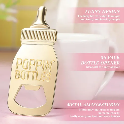 Miniatura 3 de Chengu 50 piezas abrebotellas, regalos para baby shower, recuerdos de baby shower, para invitados, fiesta de premio, ganador, revelación de género