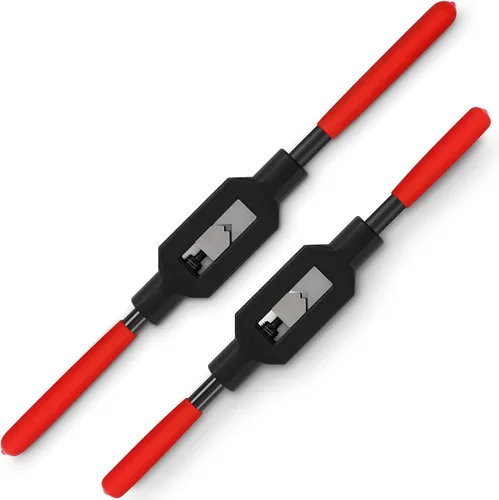 Miniatura 9 de WILLBOND 2 llaves de grifo ajustables M1-M20, herramienta de mango de trinquete para escariador para reparación de roscas automotrices, previamente