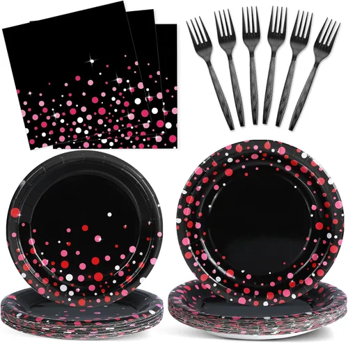 Miniatura 37 de 96 piezas de decoraciones de vaquera, suministros de fiesta, platos de papel con estampado de vaca, platos y servilletas desechables occidentales