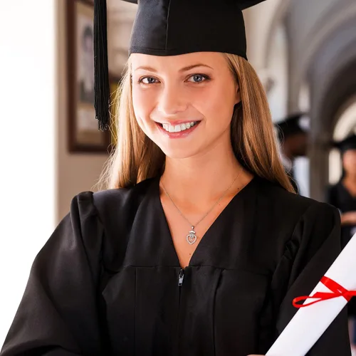 Miniatura 3 de Regalos de graduación de promoción 2021 collar con inicial, chapado en oro blanco de 14 quilates con dije de corazón de circonita cúbica regalos