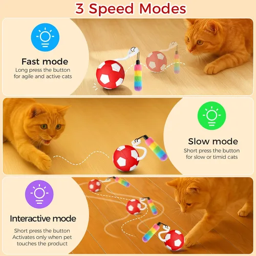 Miniatura 2 de VIWIK Juguetes interactivos para gatos de interior, juguete de bola de gatito activado por movimiento automático, juguetes de estimulación