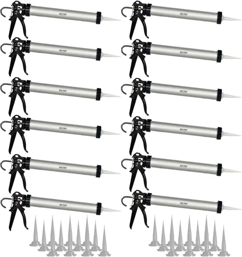 Miniatura 8 de AWF PRO Pistola de calafeteo para salchichas, paquete de papel de aluminio de 20 oz y cartucho convertible de 10 oz, relación de empuje 12:1, cañón