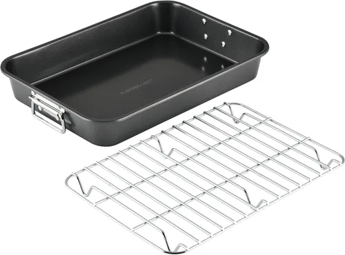 Miniatura 11 de Farberware Bakeware - Asador de acero antiadherente con estante plano, 11 pulgadas x 15 pulgadas, gris