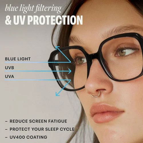 Miniatura 6 de Miyya Gafas de Bloqueo de Luz Azul para Mujeres, Gafas de Luz Azul para Mujeres Gafas de Moda Sobredimensionadas *Leopardo diluido azul