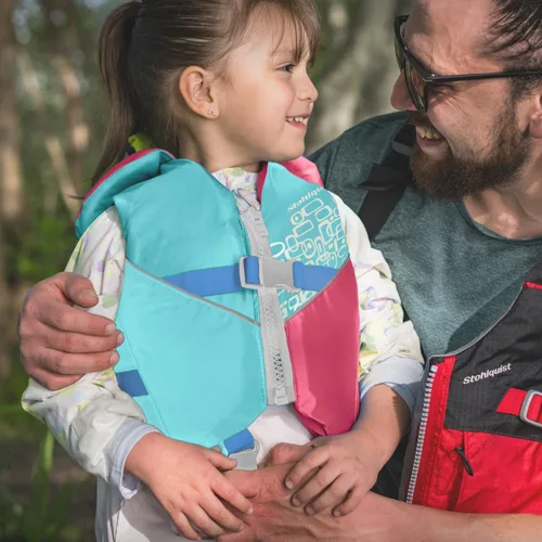 Miniatura 7 de Stohlquist Chaleco salvavidas para niños, aprobado por la Guardia Costera de Estados Unidos, chaleco salvavidas tipo III (30-50 libras) para niños