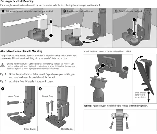 Miniatura 8 de ARKON Mounts TAB188L22AL - Soporte para riel de asiento de coche y camión o tableta, riel de asiento de alta resistencia y montaje en el suelo