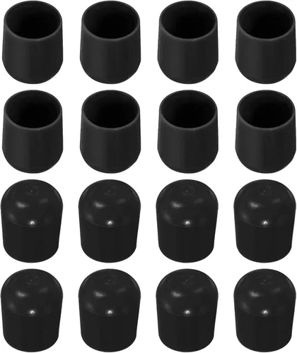 Miniatura 10 de uxcell Protectores de suelo para patas de silla, 16 tapas redondas de plástico para patas de silla, fundas antideslizantes para patas de muebles