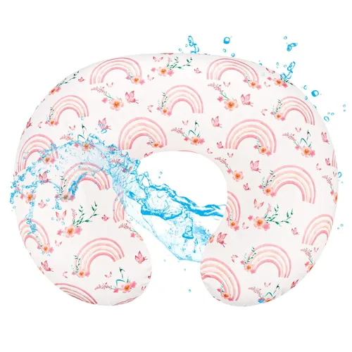 Miniatura 12 de Hooyax Funda de almohada de lactancia impermeable para bebé, fundas elásticas para almohadas de lactancia materna, adorable funda de almohada