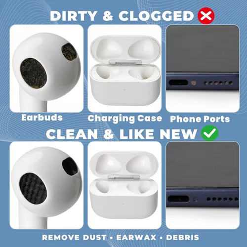 Miniatura 2 de Kit de limpieza mejorado para Airpod (81 unidades), multiherramienta con bolígrafo de limpieza, masilla e hisopos, elimina la cera de los oídos