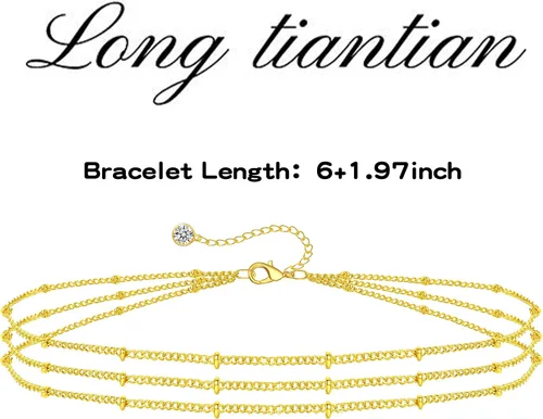 Miniatura 51 de Long tiantian Pulsera de oro gruesa para mujer, pulseras de oro delicadas, pulseras para mujer, pulseras apilables de eslabones de cadena
