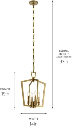 Miniatura 2 de Kichler Lighting Abbotswell - Colgante de 4 lámparas (19 pulgadas, latón natural)