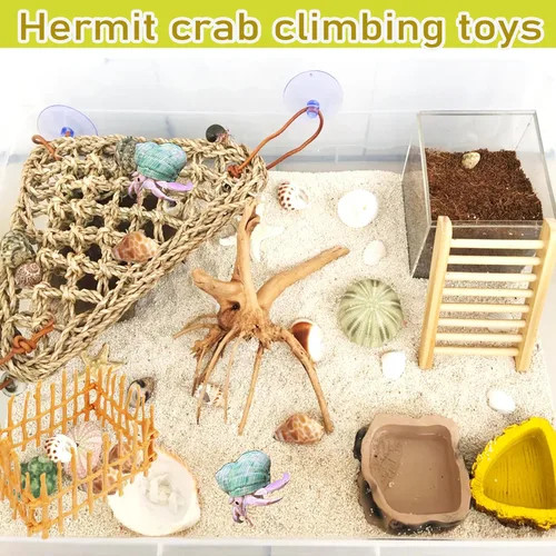 Miniatura 3 de Escalera de cangrejo ermitaño, juguete para escalar, accesorios de tanque de decoración de cangrejo ermitaño, decoración de hábitat de reptiles