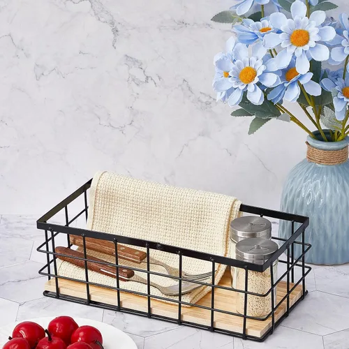 Miniatura 6 de Funrous 2 Piezas Cesta de Alambre Pequeña de Metal para Colgar en la Pared Cesta de Alambre para Colgar Organizador de Almacenamiento Pequeño