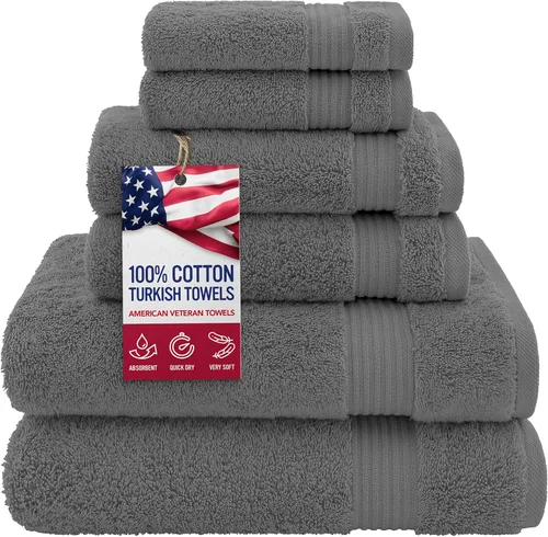 Miniatura 8 de Toalla American Veteran, Juego de Toallas de Mano para Baño de 4, 100% Conjunto de Toallas de Mano Turcas de Algodón, Toallas de Mano Suave